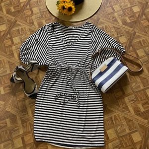 Calvin Klein drawstring striped dress
